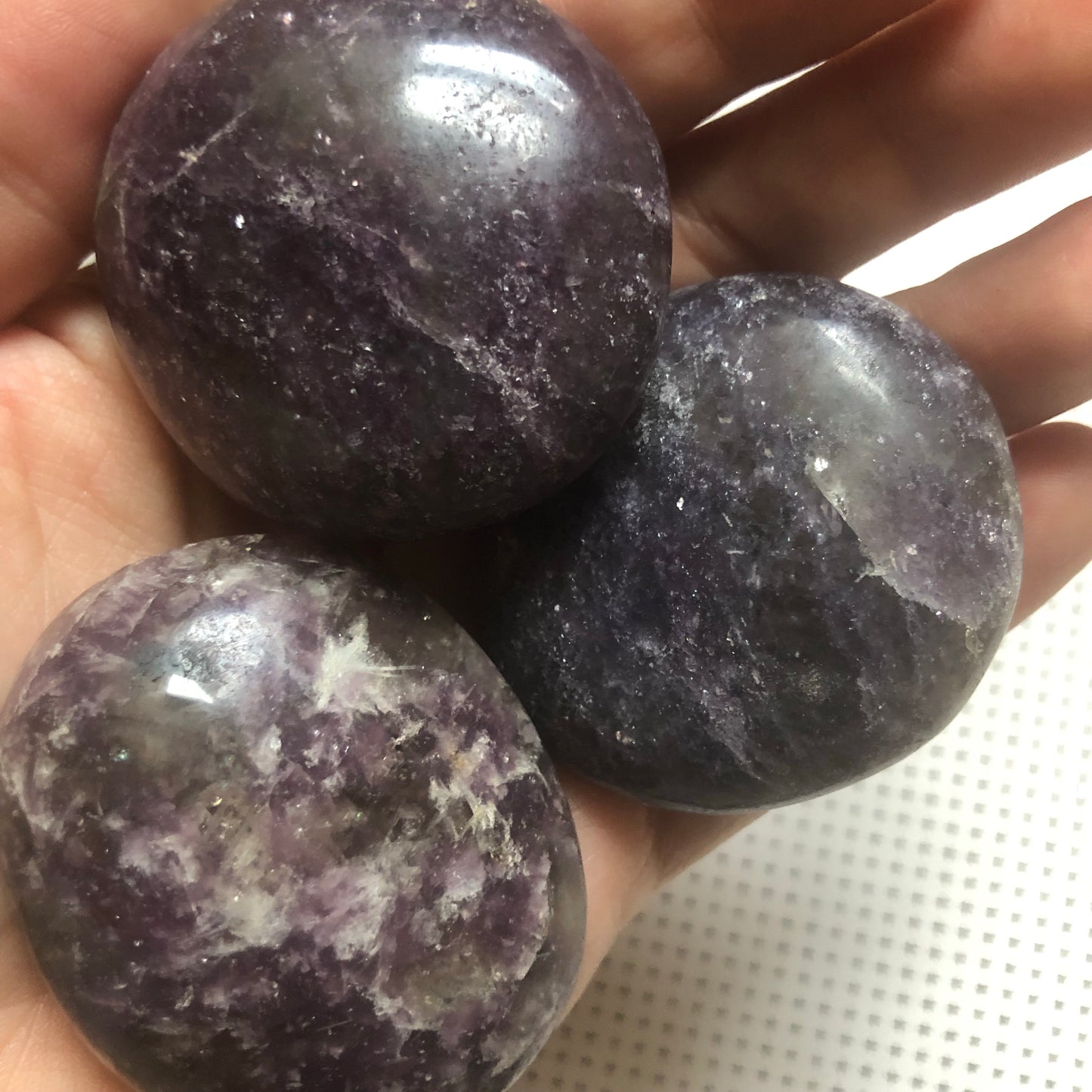 Lepidolite Palm Stone