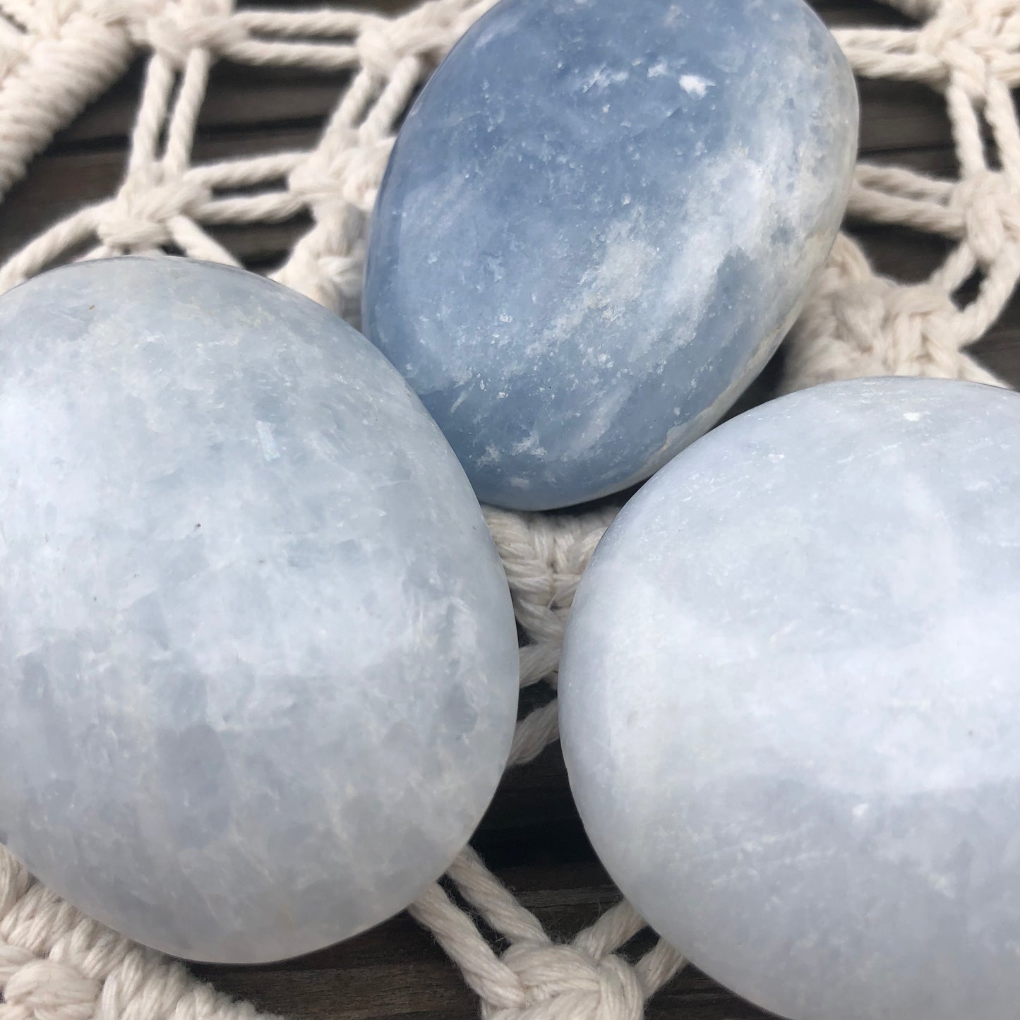 Blue Calcite Palm Stone