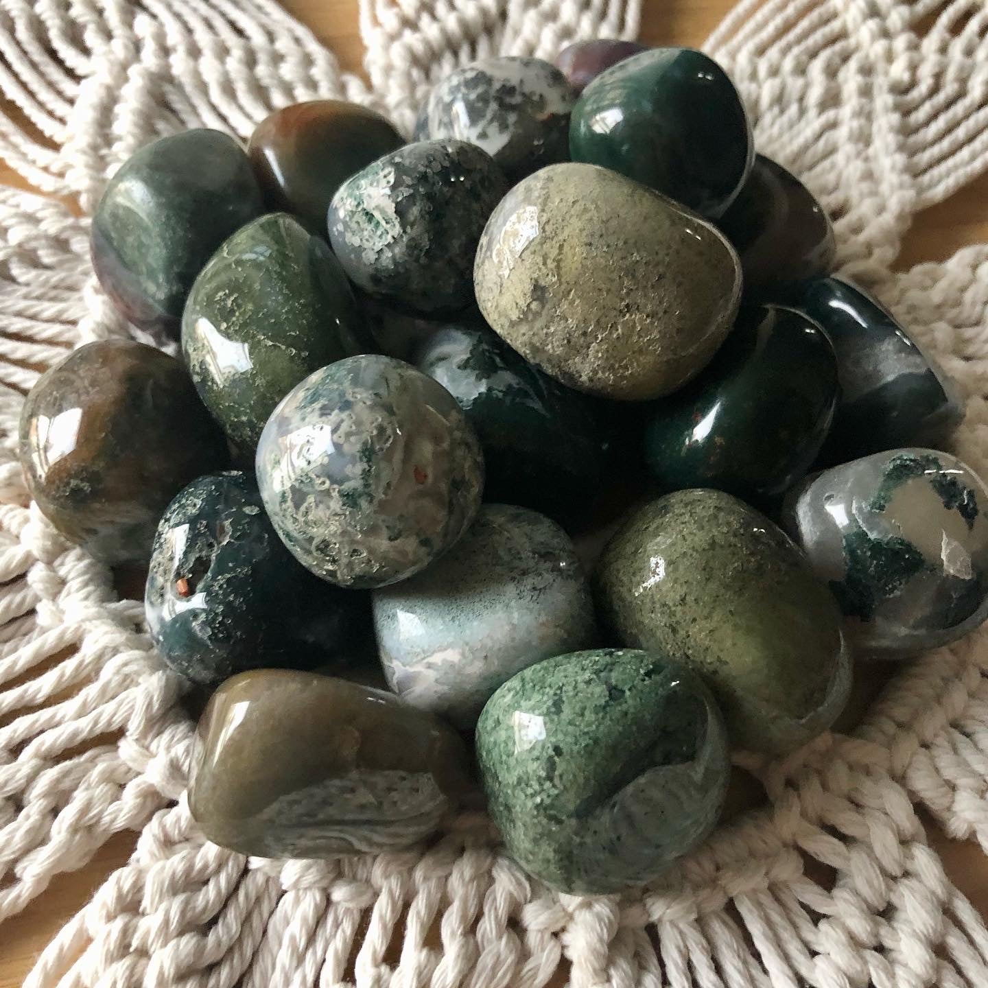 Moss Agate Tumble