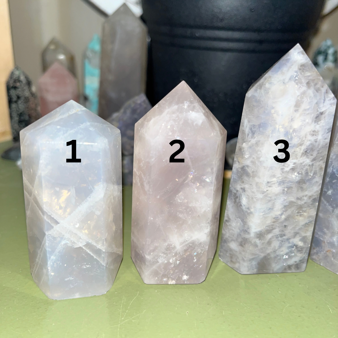 Blue Rose Quartz Tower