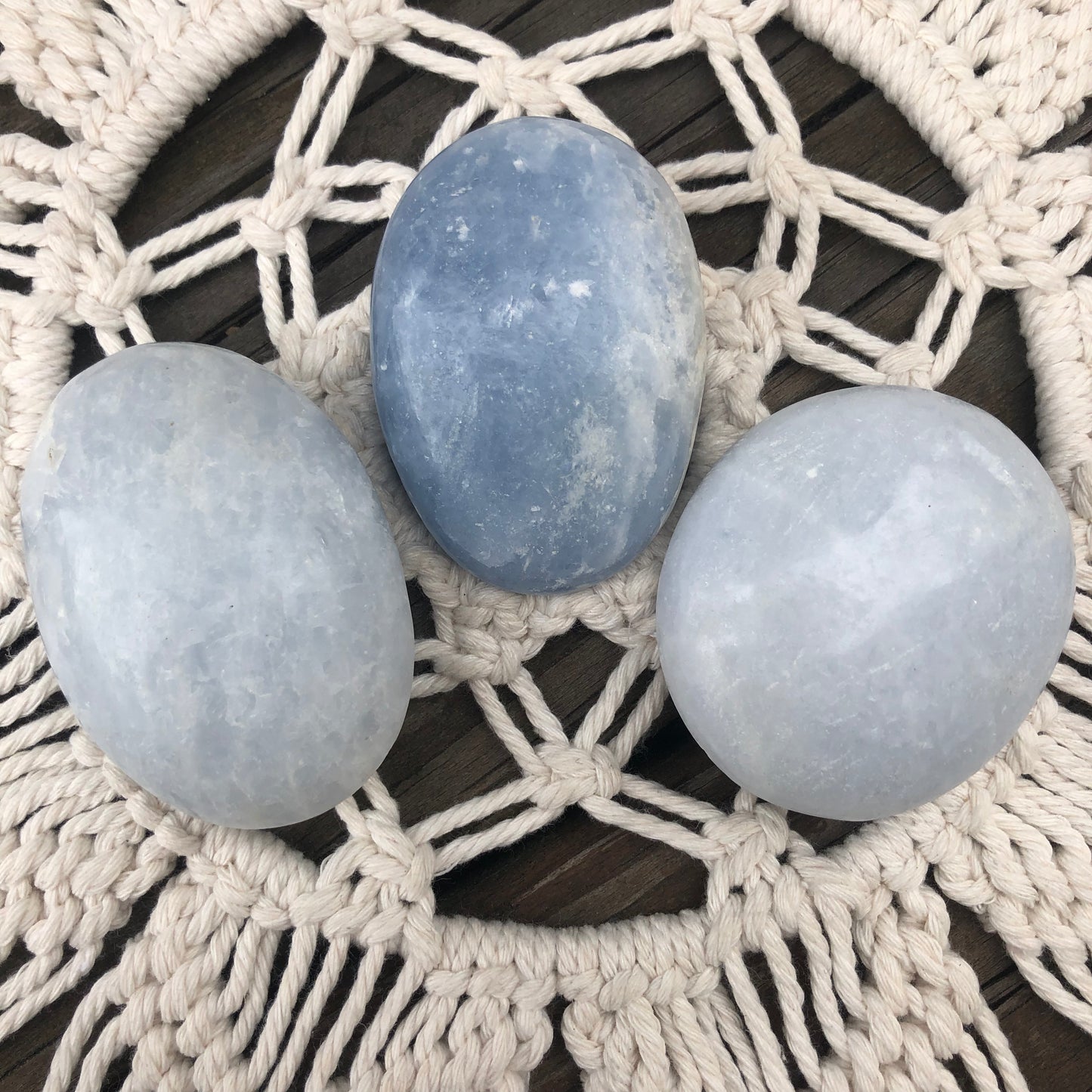 Blue Calcite Palm Stone